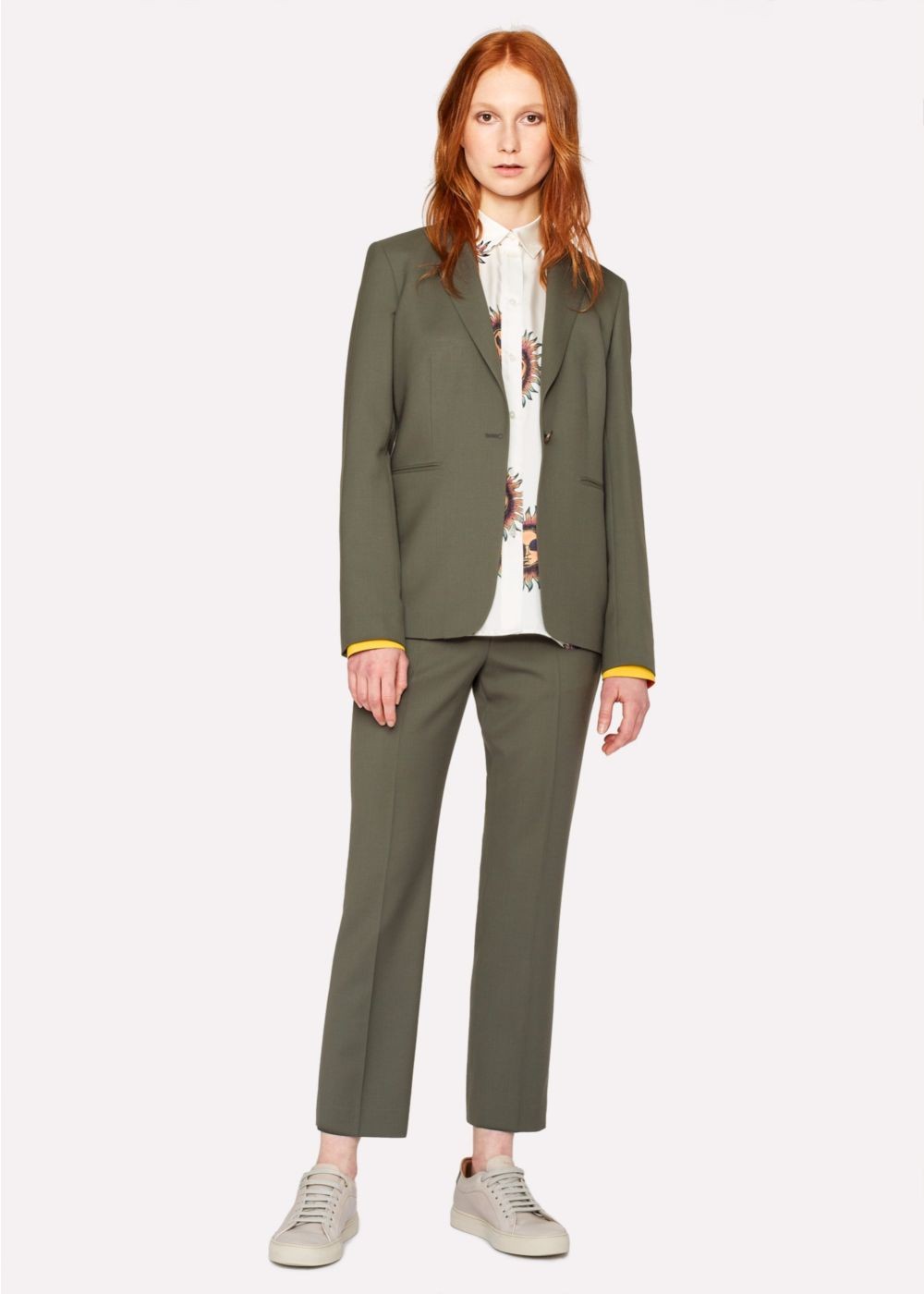 Paul Smith A Suit To Travel In - Women's Olive Green One-Button Wool Suit