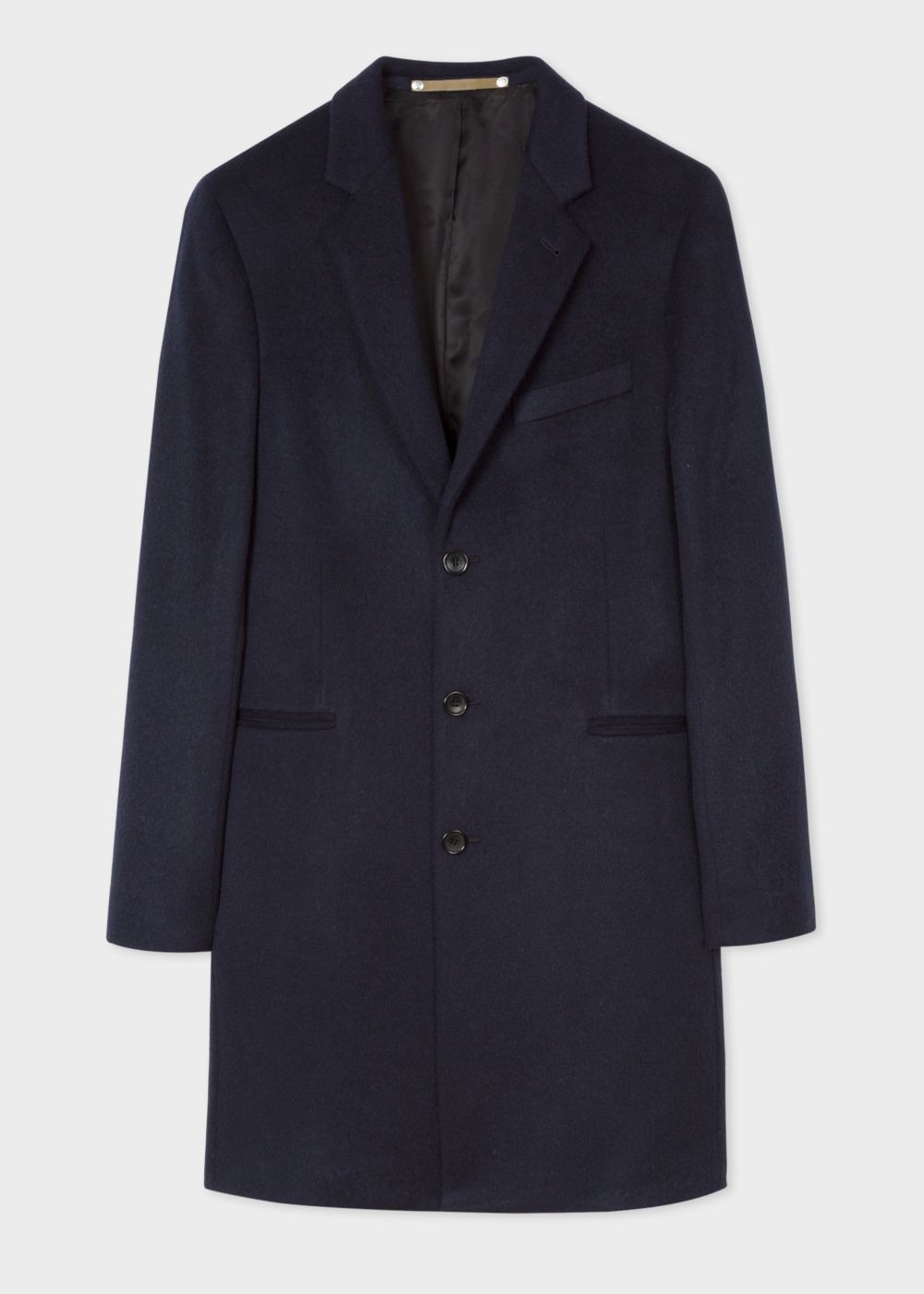 Paul Smith Mens's Dark Navy Alpaca-Wool Blend Overcoat