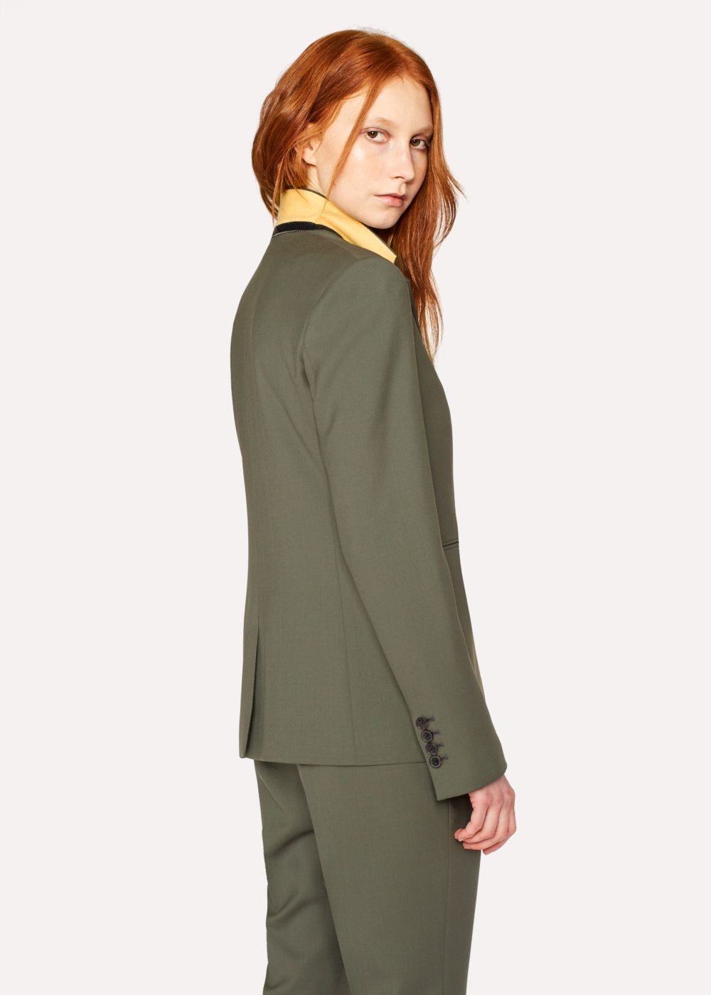 Paul Smith A Suit To Travel In - Womens's Olive Green One-Button Wool Blazer