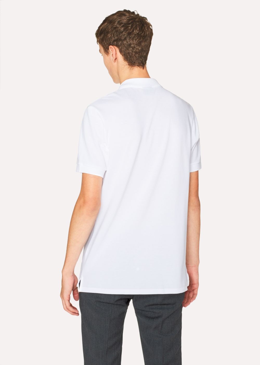 Paul Smith Men's White Organic Cotton-Piqué Zebra Logo Polo T-Shirt