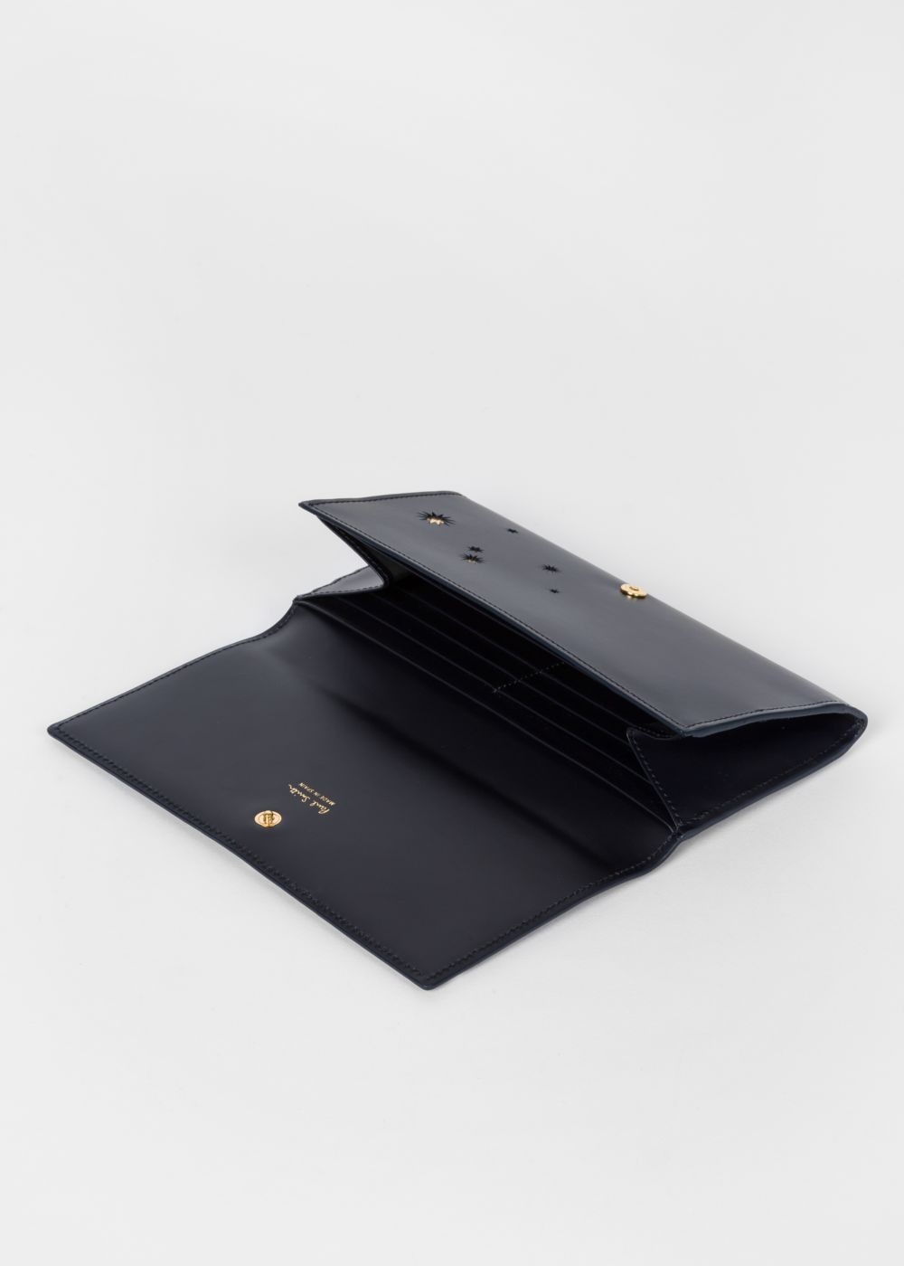 Paul Smith Womens's Navy 'gold Star' Leather Tri-Fold Wallet