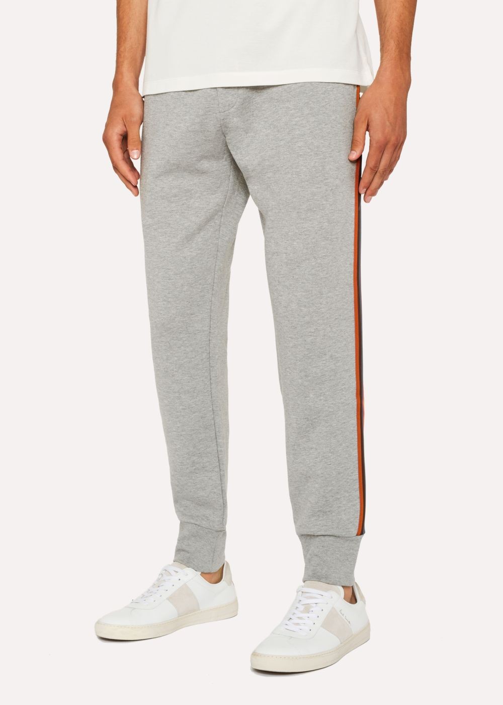 Paul Smith Men's Grey Marl 'artist Stripe' SweatPants