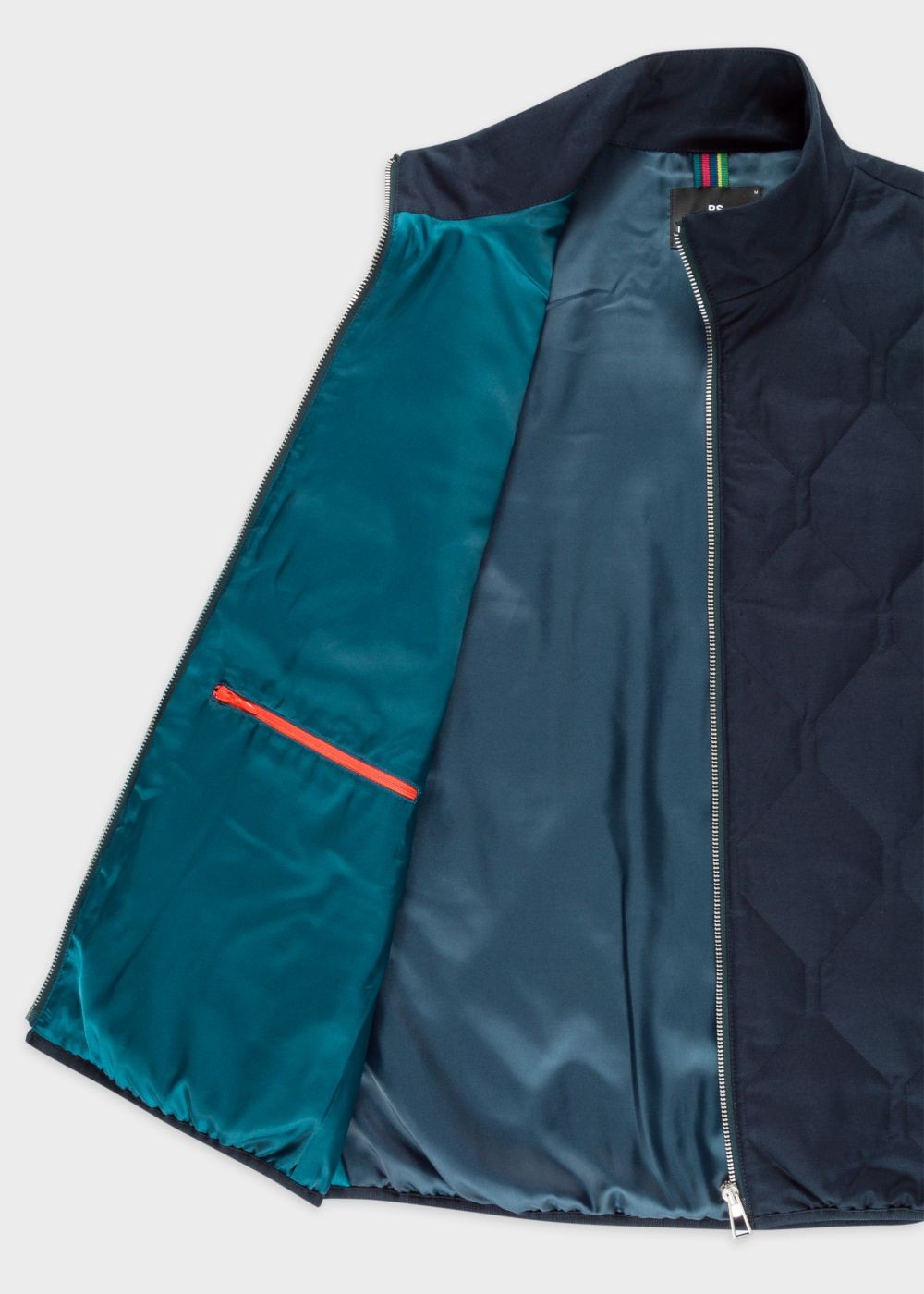Paul Smith Men's Dark Navy Quilted Zip-Fastening Gilet Clothing