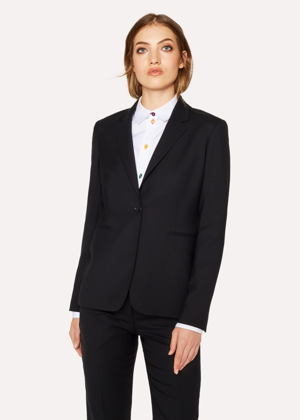 Paul Smith A Suit To Travel In - Lady's Black One-Button Wool Blazer