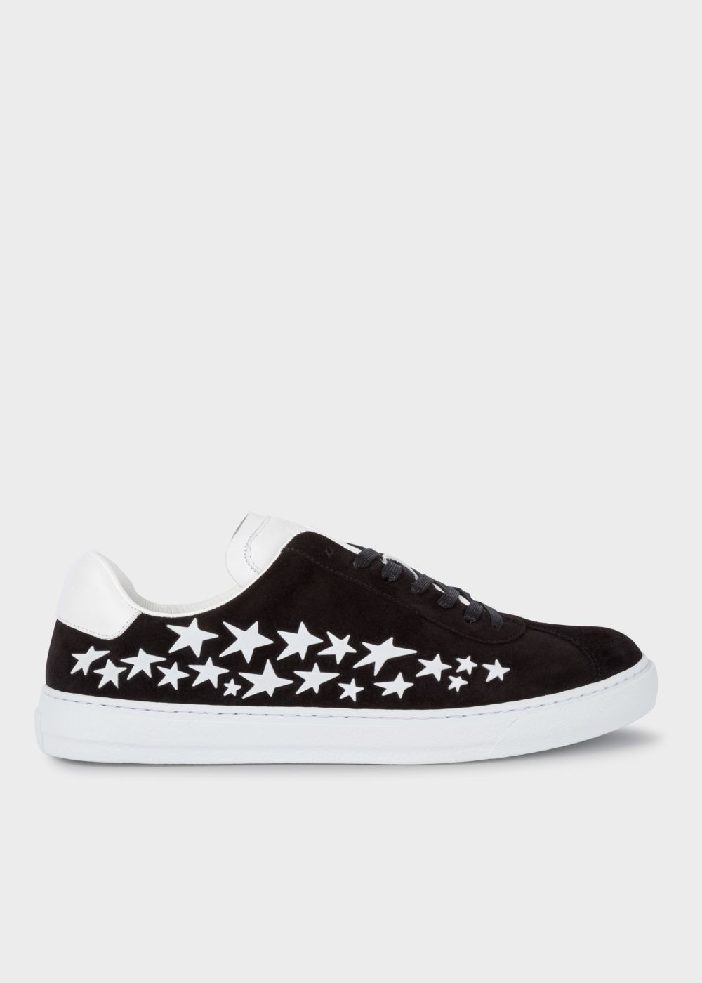 Paul Smith Men's Black Suede 'levon' Sneakers With Stars