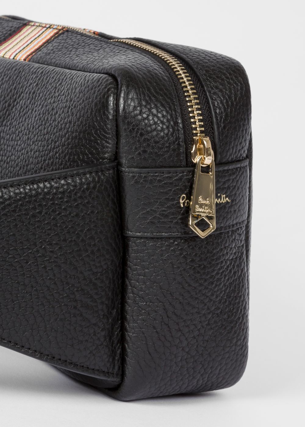 Paul Smith Men's Black Signature Stripe Leather Bum Handbag