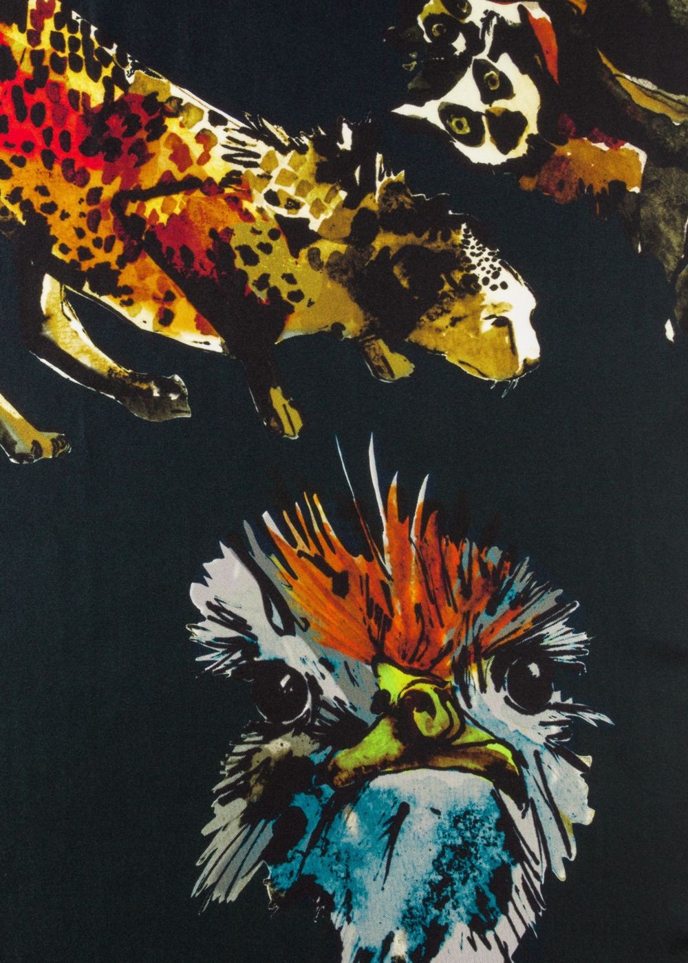 Paul Smith Men's Navy 'safari' Print Silk Scarf