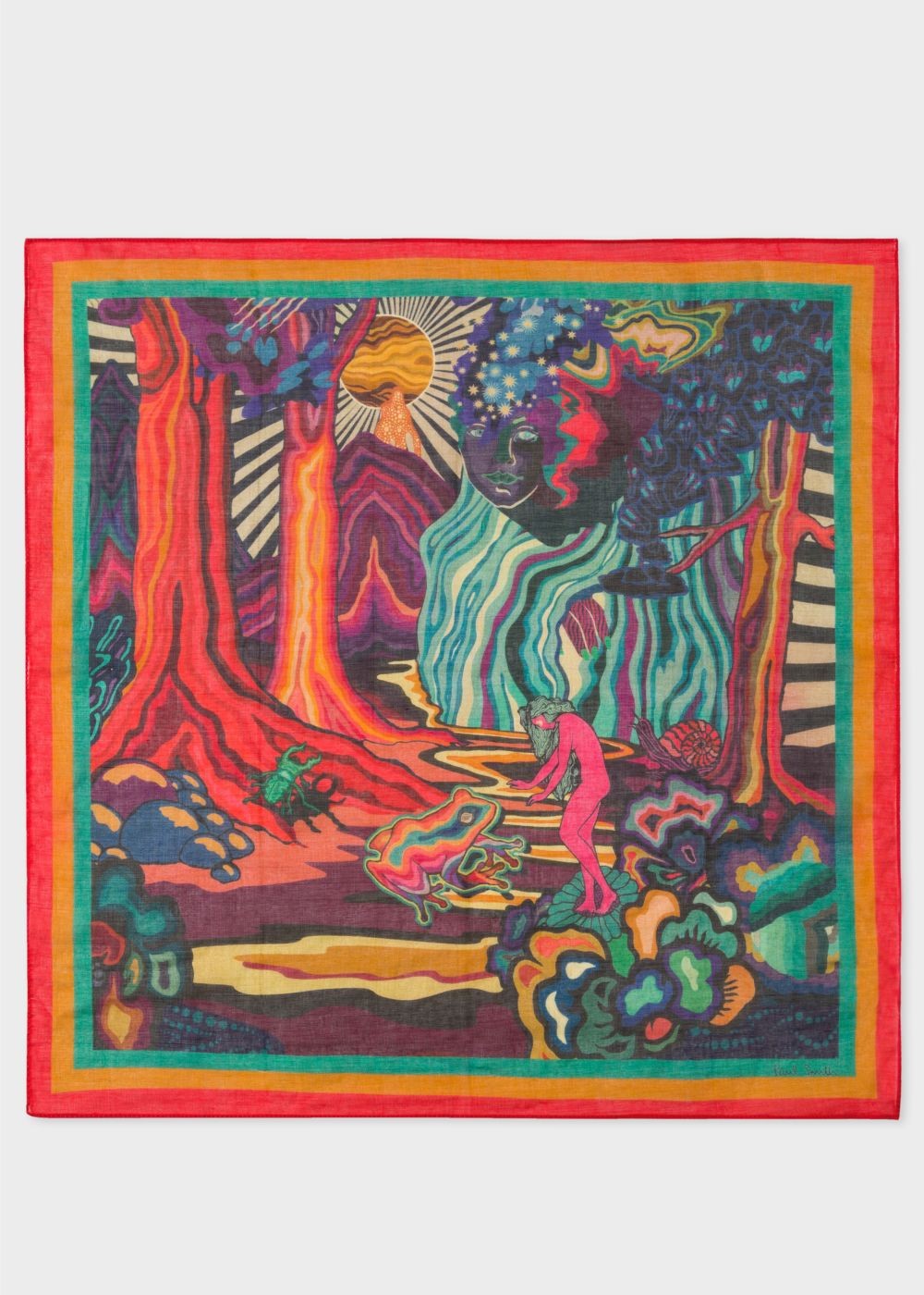 Paul Smith Mens's 'dreamer' Print Cotton Pocket Square Accessories