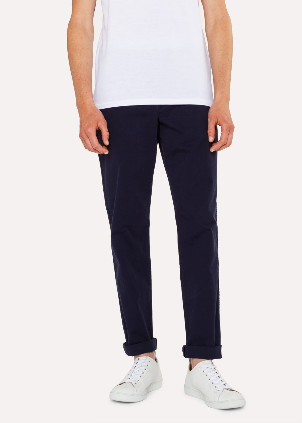 Paul Smith Men's Tapered-Fit Dark Navy Stretch Pima-Cotton Chinos Clothing