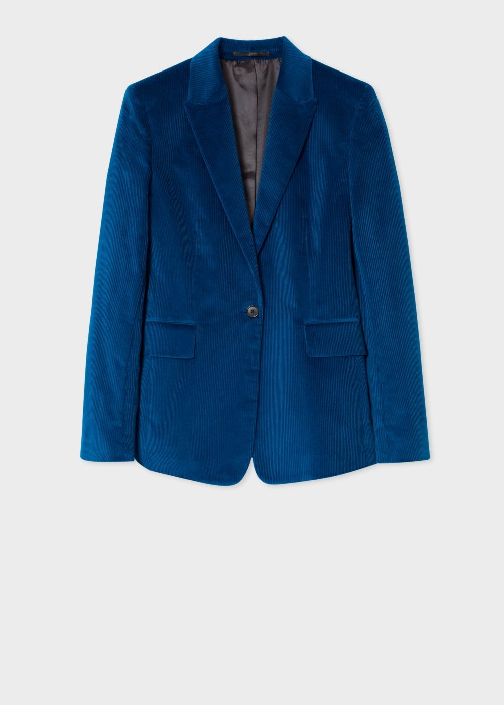 Paul Smith Women's Slim-Fit Blue Corduroy Stretch-Cotton Blazer Clothing