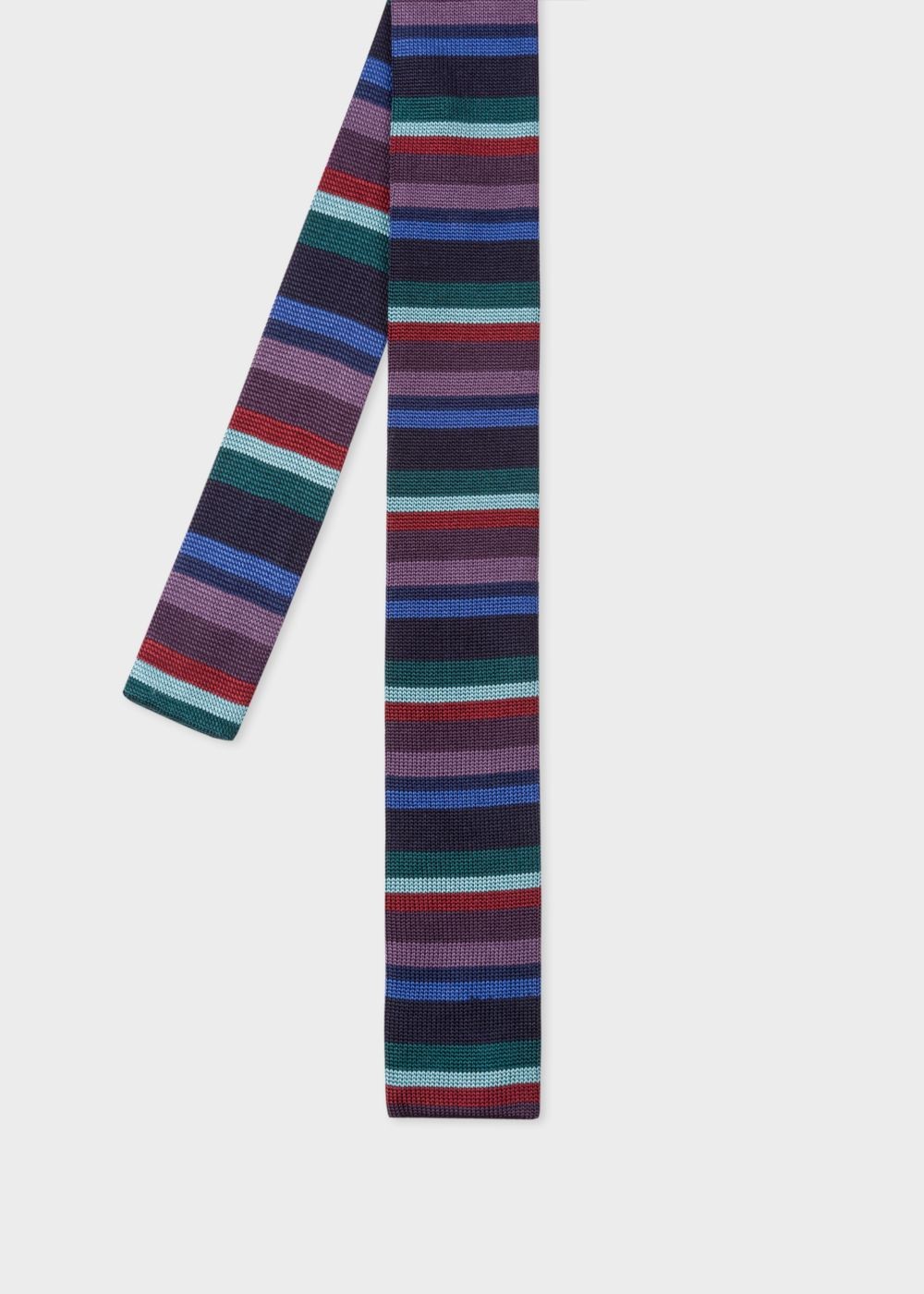 Paul Smith Men's Navy Stripe Knitted Silk Tie