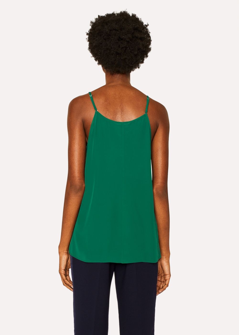Paul Smith Lady's Green Silk-Blend Cami Top