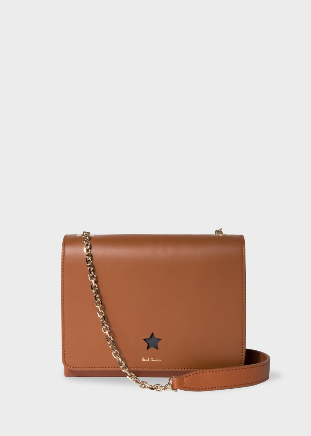 Paul Smith Lady's Tan 'star' Cutout Leather Shoulder HandBag