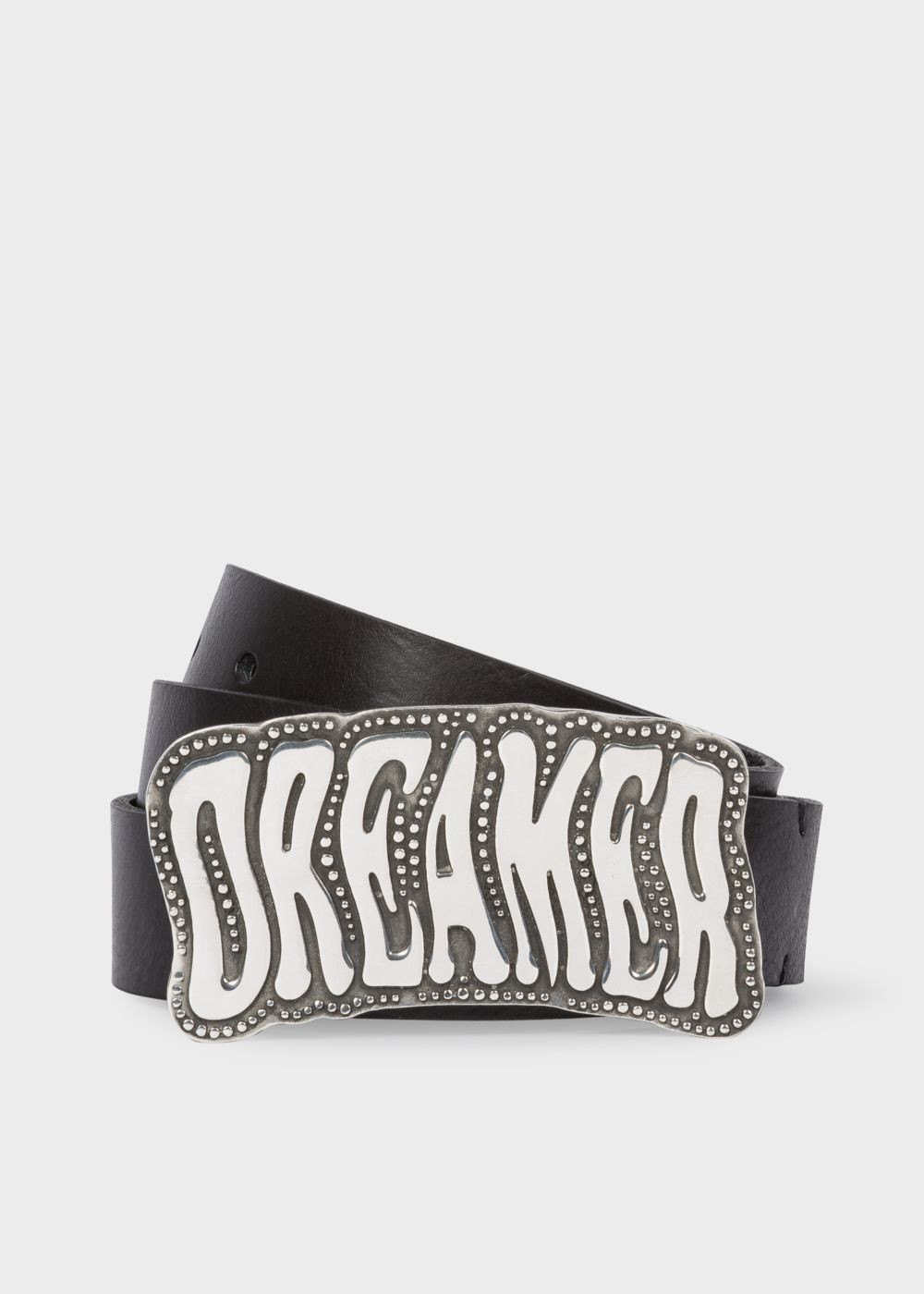 Paul Smith Men's Black Leather Belt With 'dreamer' Buckle