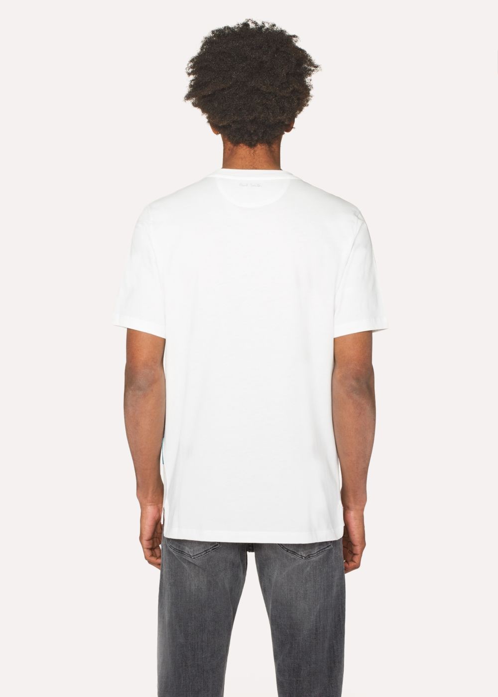 Paul Smith Men's White T-Shirt With Appliqué 'rose' Print