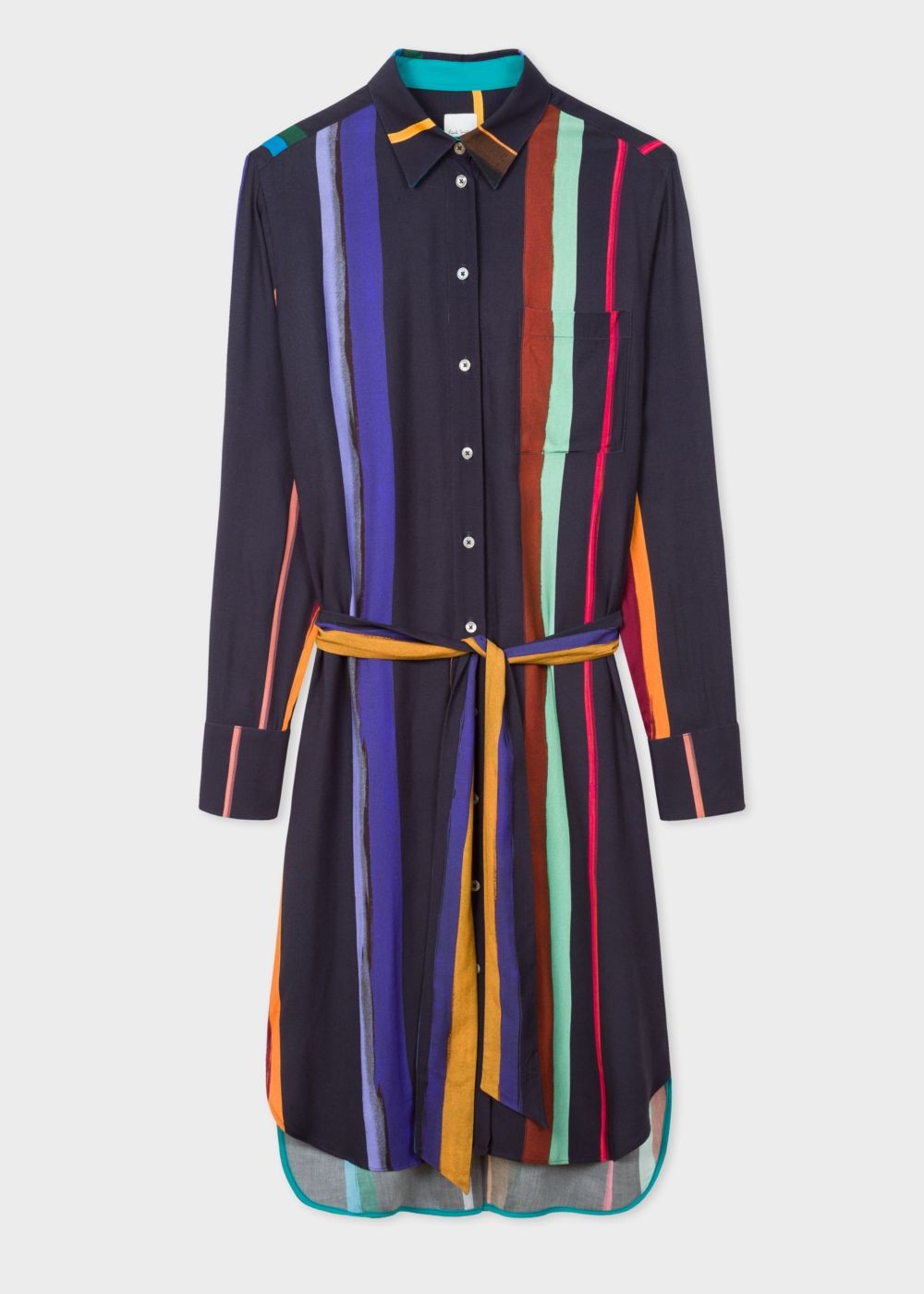 Paul Smith Lady's Navy 'expressive Stripe' Print T-Shirts Dress