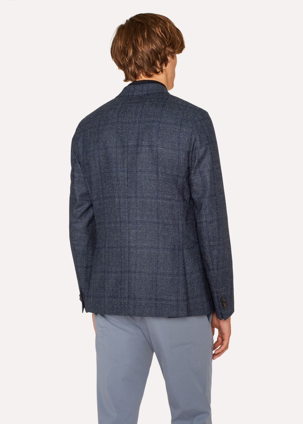 Paul Smith Men's Tailored-Fit Loro Piana Navy Dream Tweed Blazer Clothing