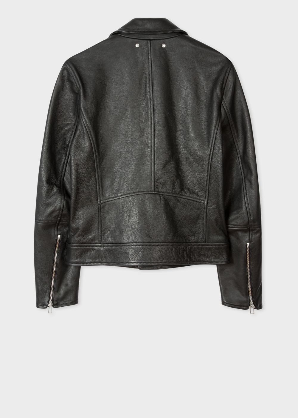 Paul Smith Men's Heavy Grained-Leather Asymmetric-Zip Biker Coats