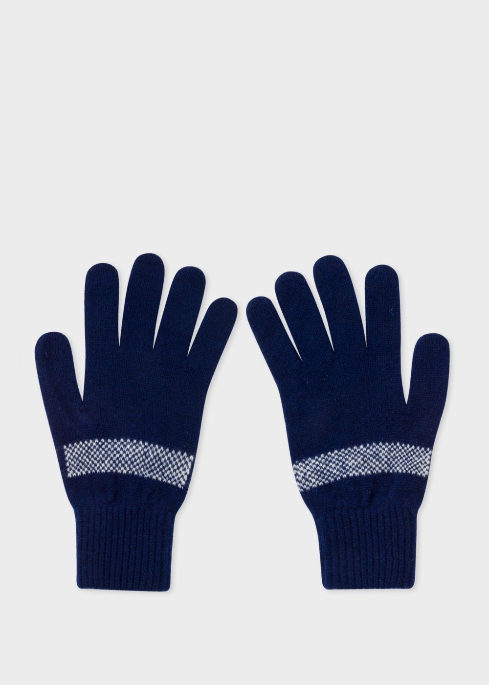 Paul Smith Men's Navy 'peace & Love' Wool Gloves
