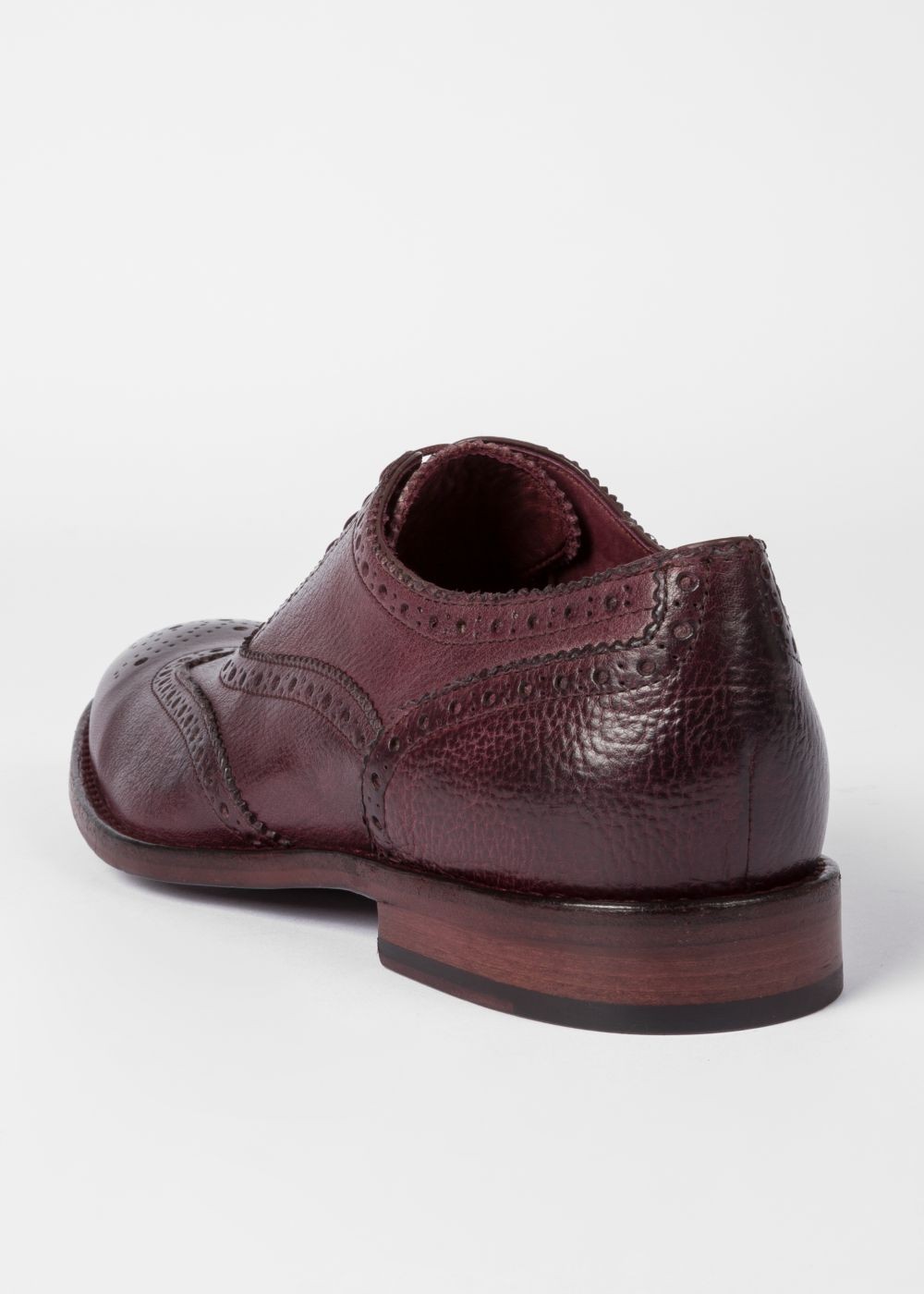 Paul Smith Mens's Dark Purple Leather 'munro' Flexible Travel Brogues Shoes