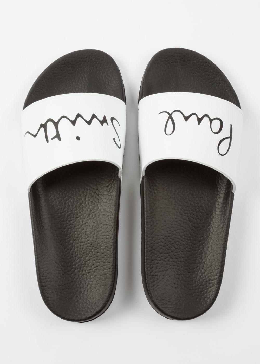 Paul Smith Men's 'ruben' Black And White Signature Slides