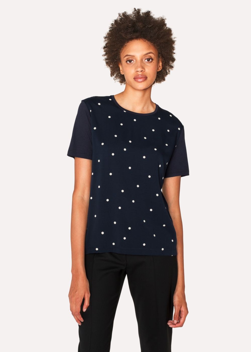 Paul Smith Women's Navy Polka Dot Modal T-Shirt