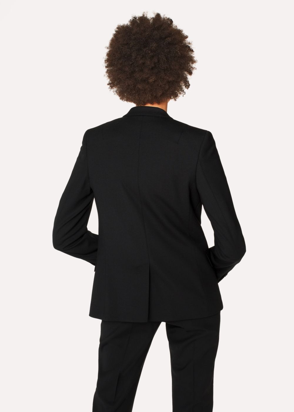 Paul Smith Lady's Black Wool-Hopsack Blazer With 'acapulco' Lining