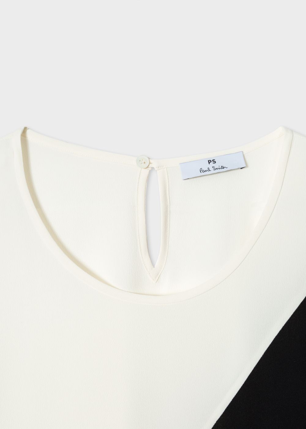 Paul Smith Women's Black And White Silk-Blend Colour Block Top