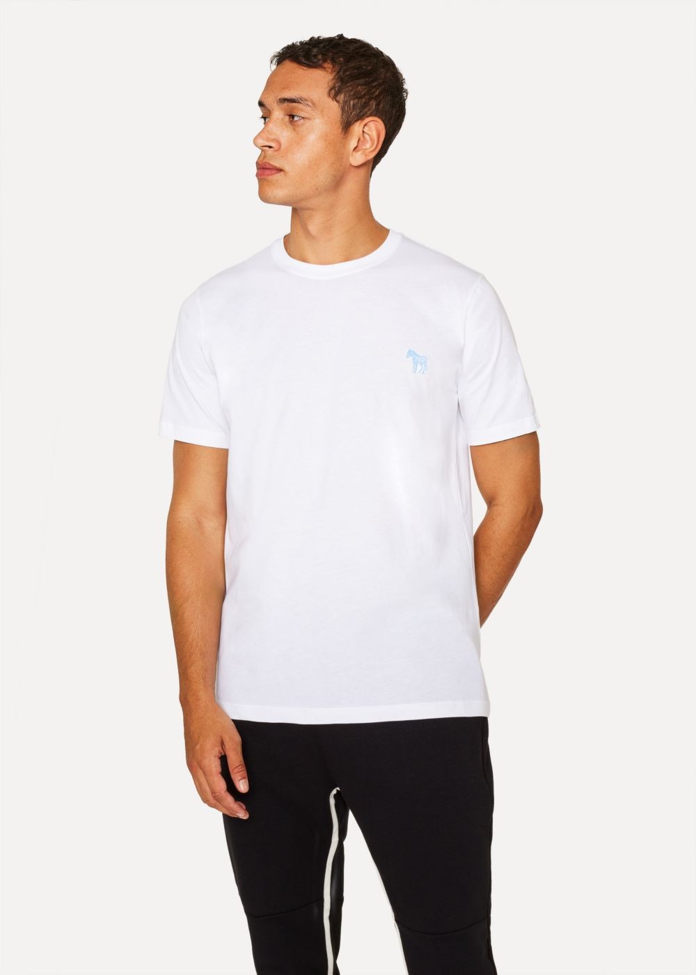Paul Smith Men's White Embroidered Zebra Organic-Cotton T-Shirts