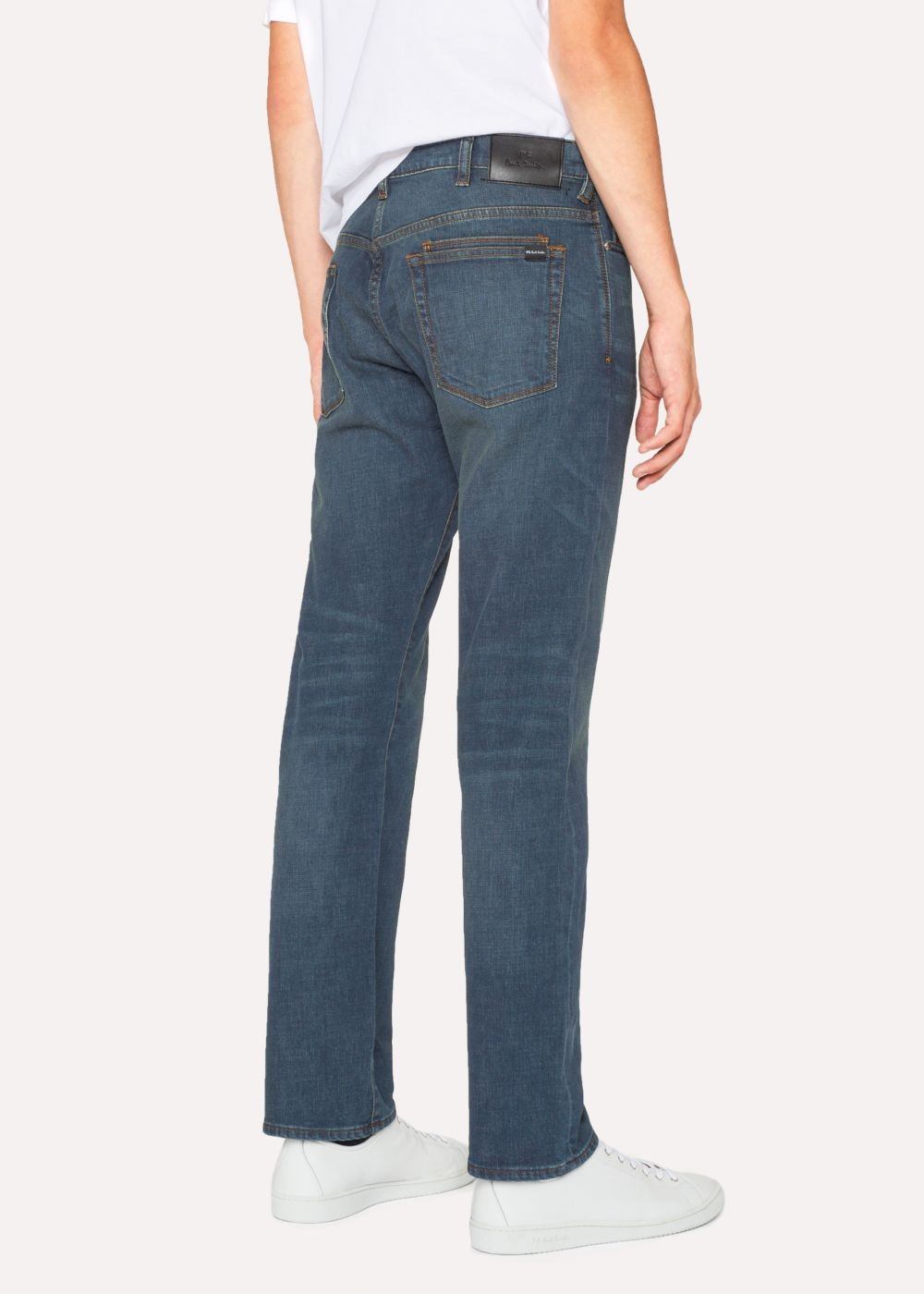 Paul Smith Men's Standard-Fit .8Oz 'super Soft Cross-Hatch' Blue-Rinse Jeans