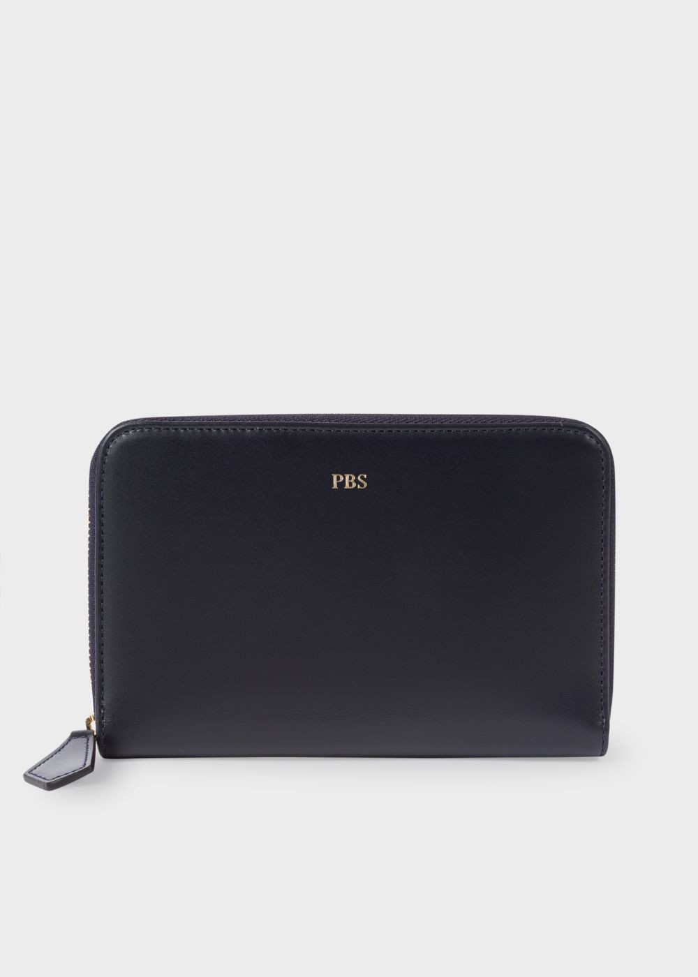 Paul Smith Womens's Medium Navy Leather Monogrammed Zip-Around Wallet