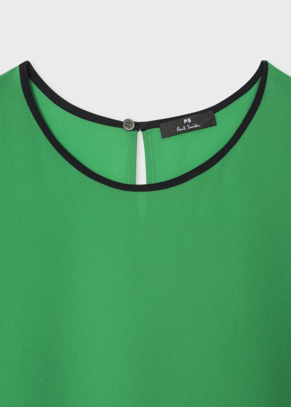Paul Smith Women's Green Silk Top With Contrasting Trim