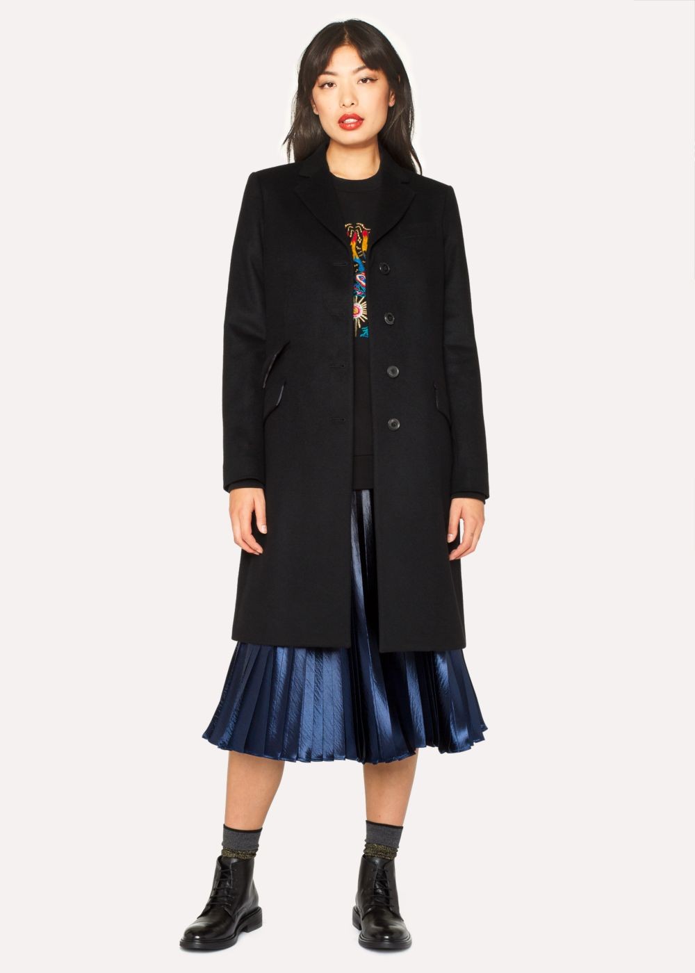 Paul Smith Women's Black Wool And Cashmere-Blend Epsom Jackets