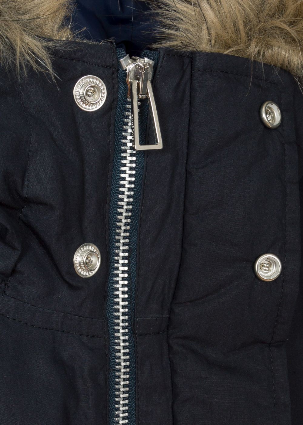 Paul Smith Men's Navy Quilted Parka With Faux Fur Hood Detail Clothing