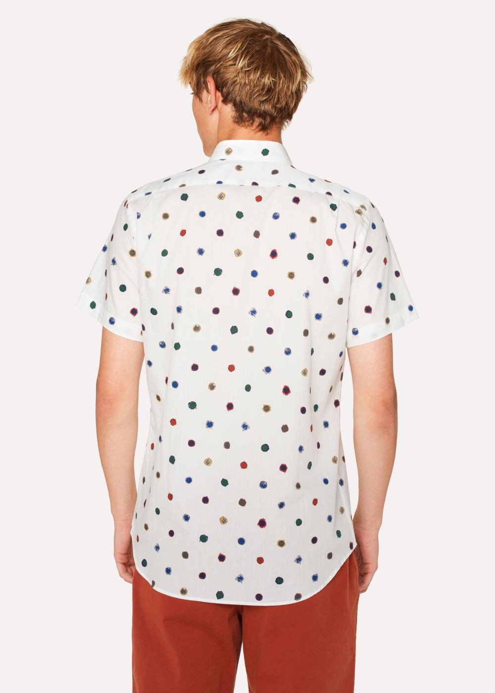Paul Smith Mens's Tailored-Fit White 'scribble Spot' Short-Sleeve Cotton T-Shirts