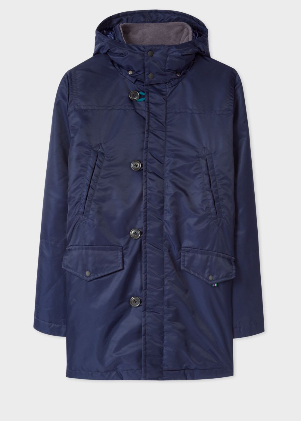 Paul Smith Mens's Navy Quilted Down-Filled Parka Clothing
