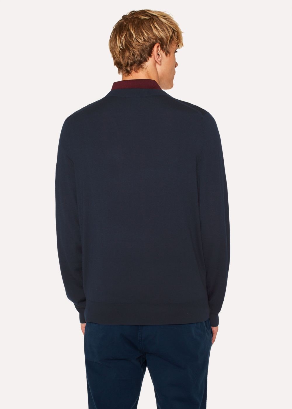 Paul Smith Men's Navy 'paint Spot' Merino Wool-Blend Sweater