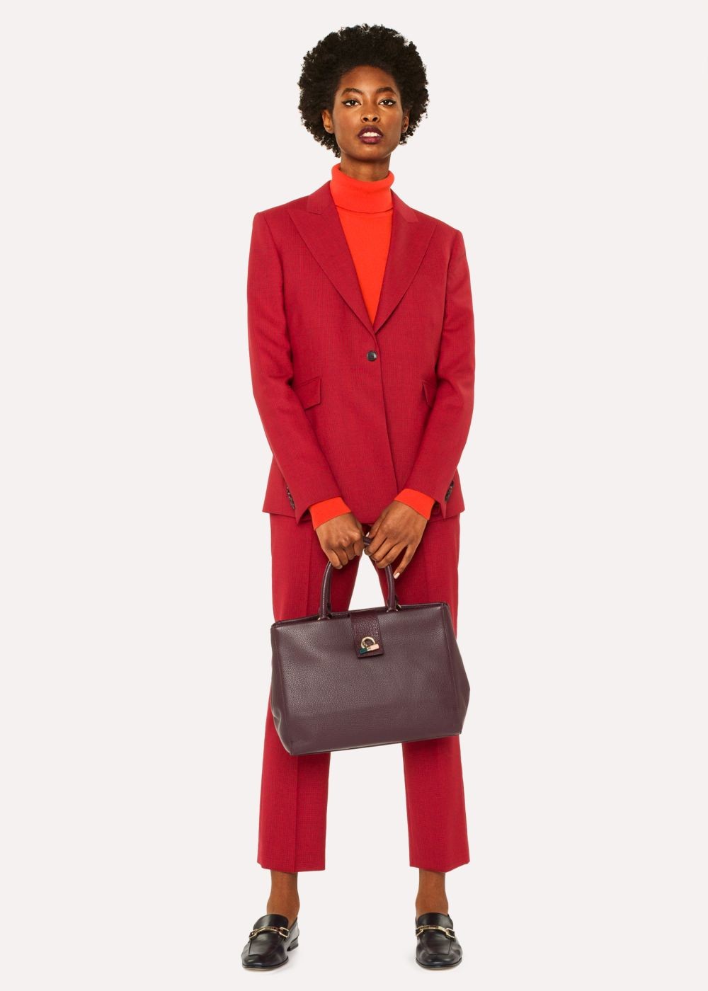 Paul Smith Lady's Burgundy T-Bar Leather Tote HandBags