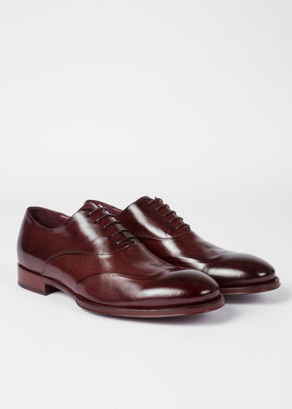 Paul Smith Men's Aubergine Calf Leather 'lomax' Oxford Sneaker