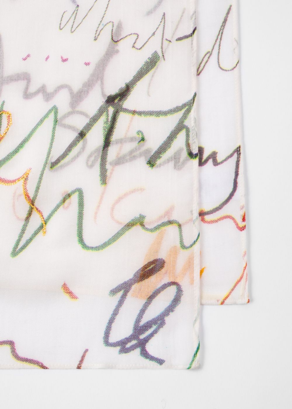 Paul Smith Womens's White 'ideas Script' Embroidery Scarf