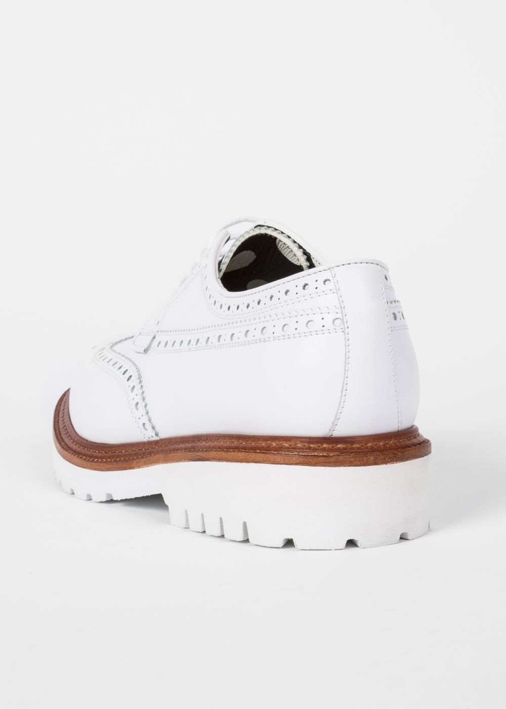 Paul Smith Men's White Leather 'vegas' Brogues Sneakers