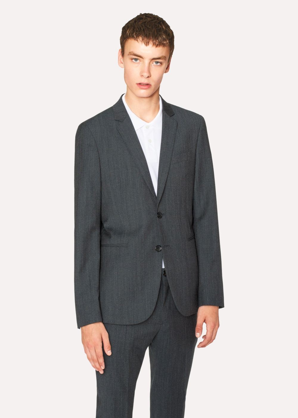 Paul Smith Men's Slim-Fit Navy Flecked-Wool Buggy-Lined Blazer Clothing