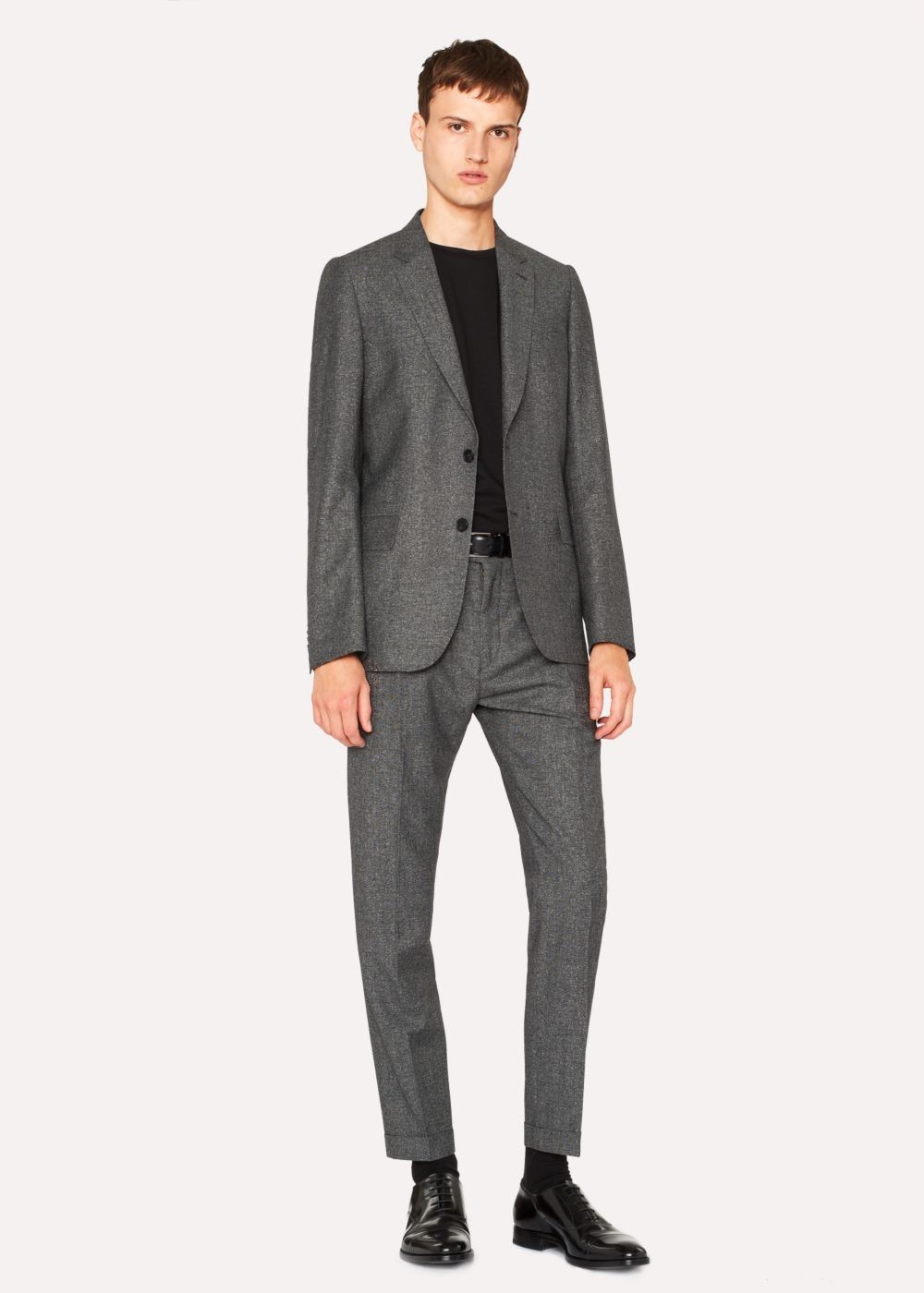 Paul Smith Men's Tailored-Fit Grey Tweed Wool And Silk-Blend Suit
