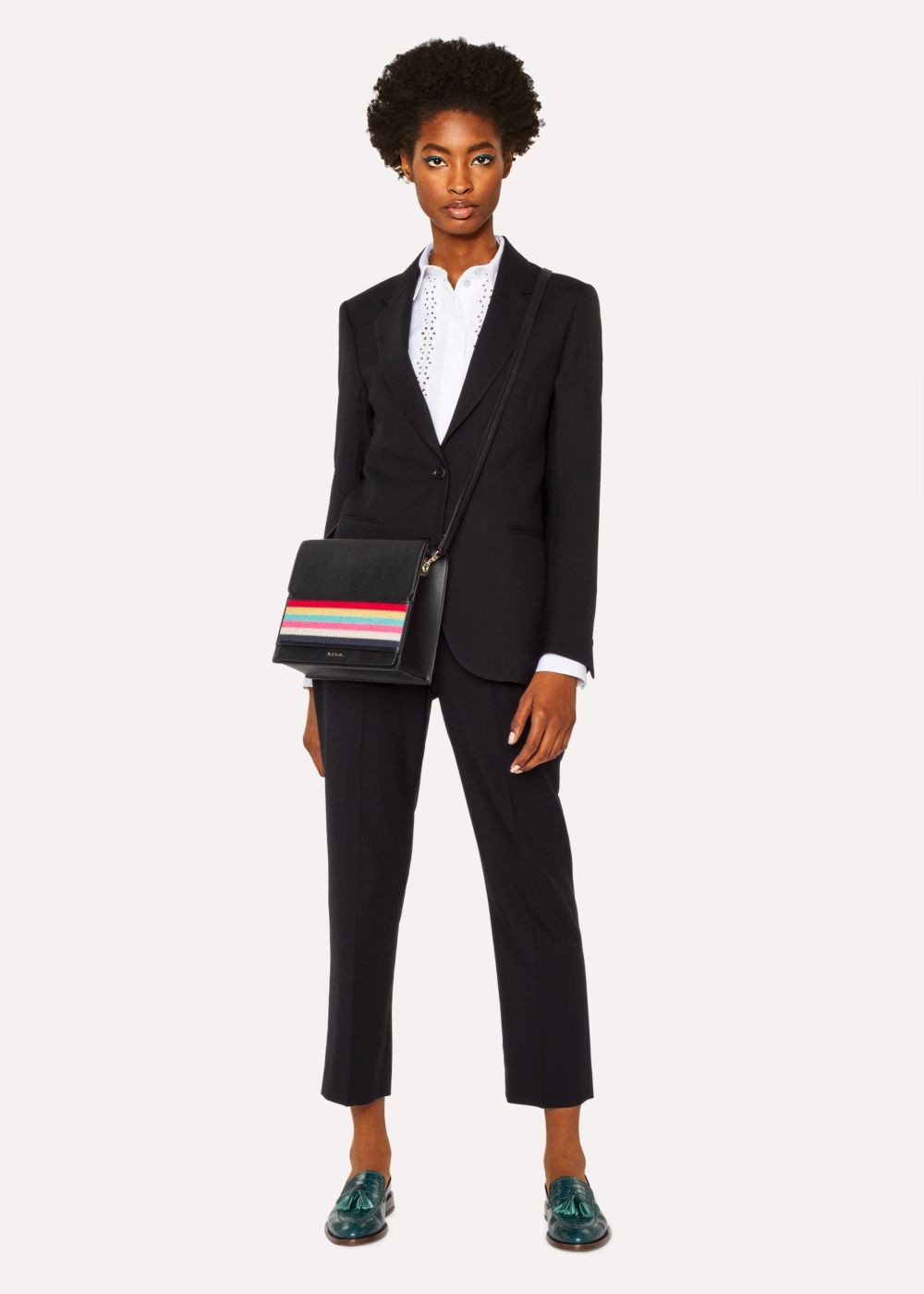 Paul Smith A Suit To Travel In - Womens's Black Slim-Fit Wool Pants