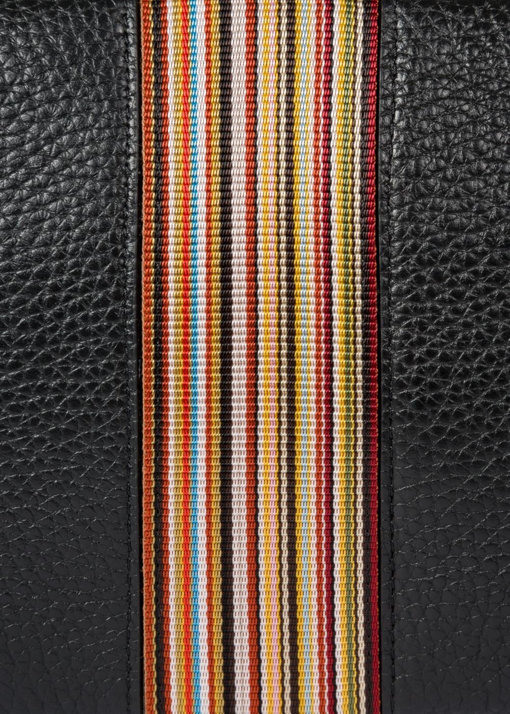 Paul Smith Men's Black Signature Stripe Leather Bum Handbag