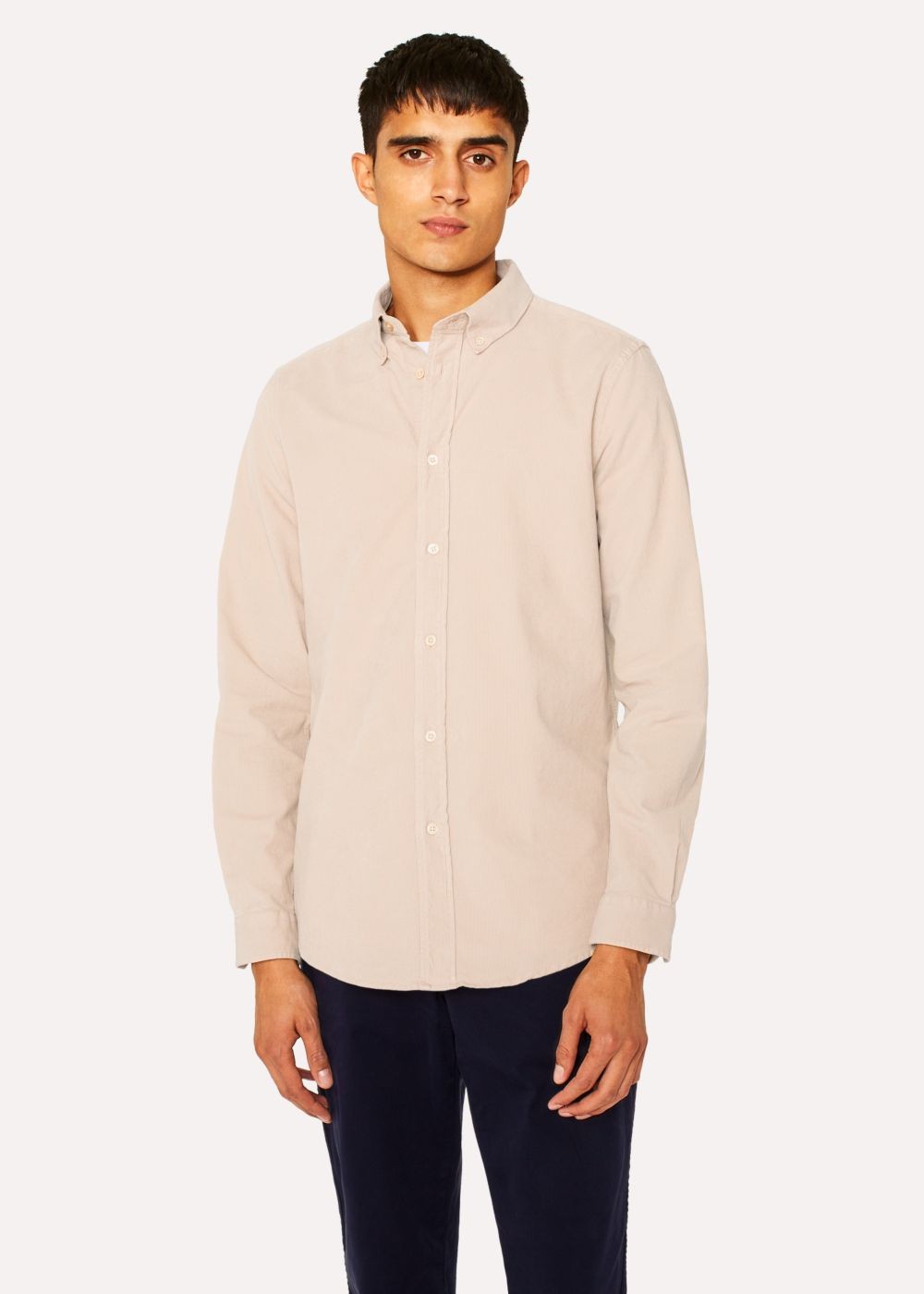 Paul Smith Mens's Tailored-Fit Beige Corduroy Tshirt
