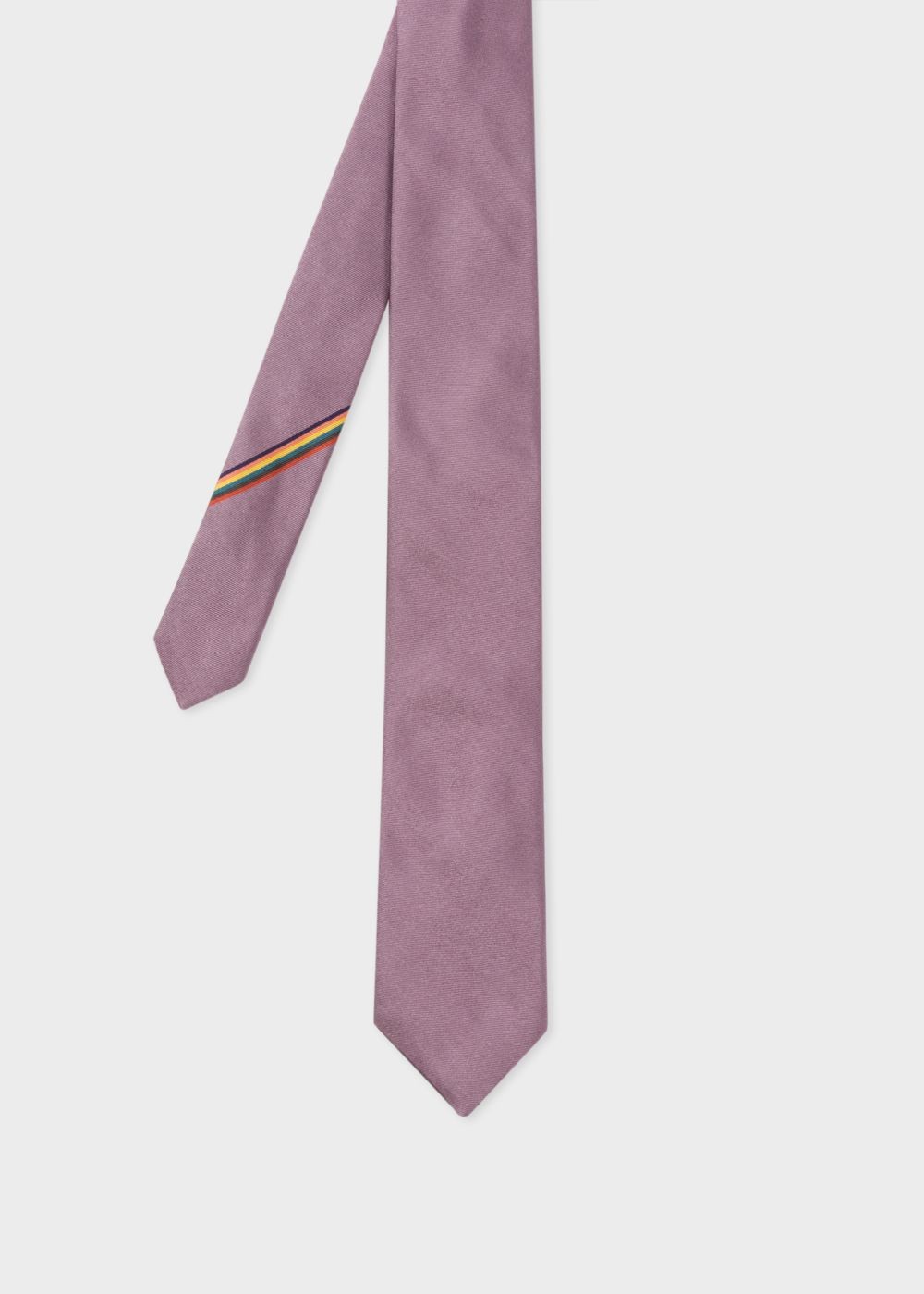 Paul Smith Men's Violet Narrow Silk Tie With 'artist Stripe' Detail
