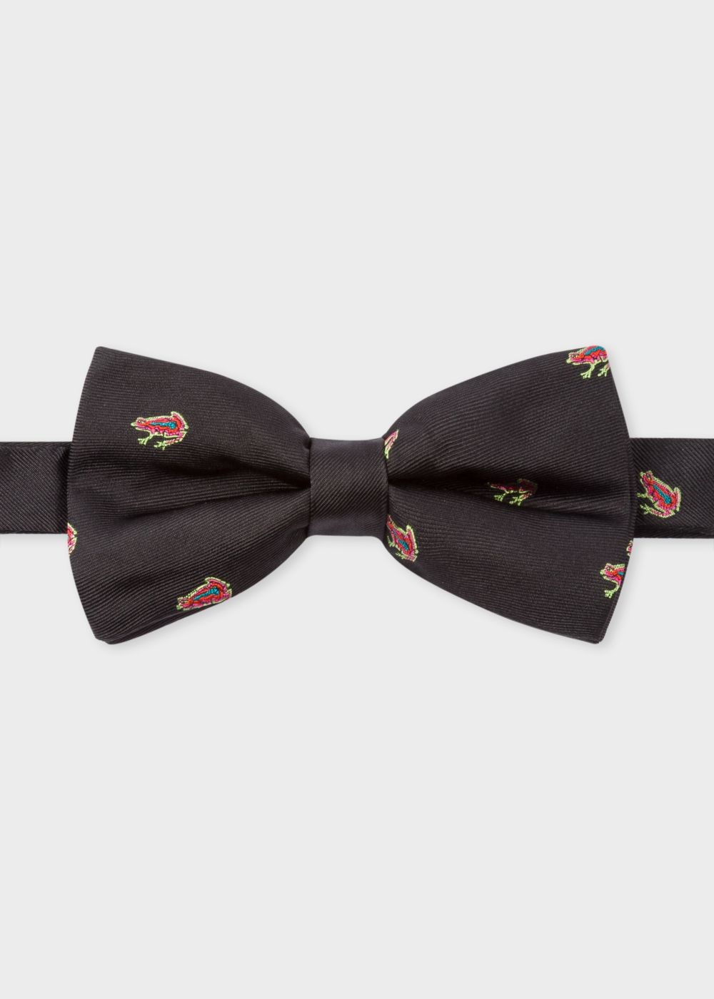 Paul Smith Mens's Black Embroidered 'dreamer Frog' Silk Bow Tie