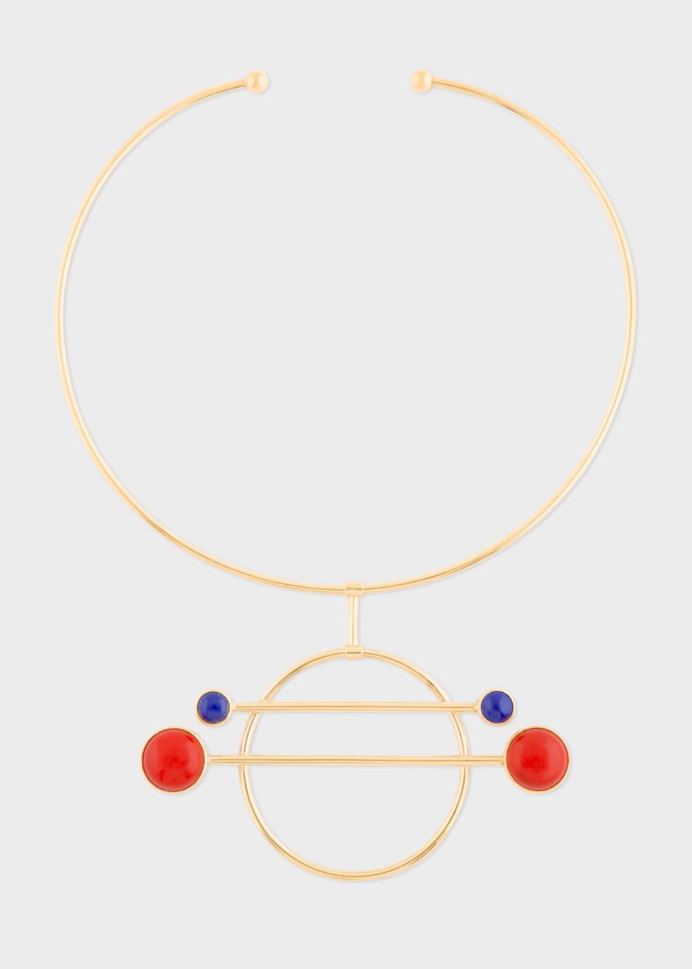 Paul Smith Rachel Entwistle + Paul Smith - Gold 'balance' Necklace With Blue Lapis Lazuli And Red Coral Stones Accessories Womens
