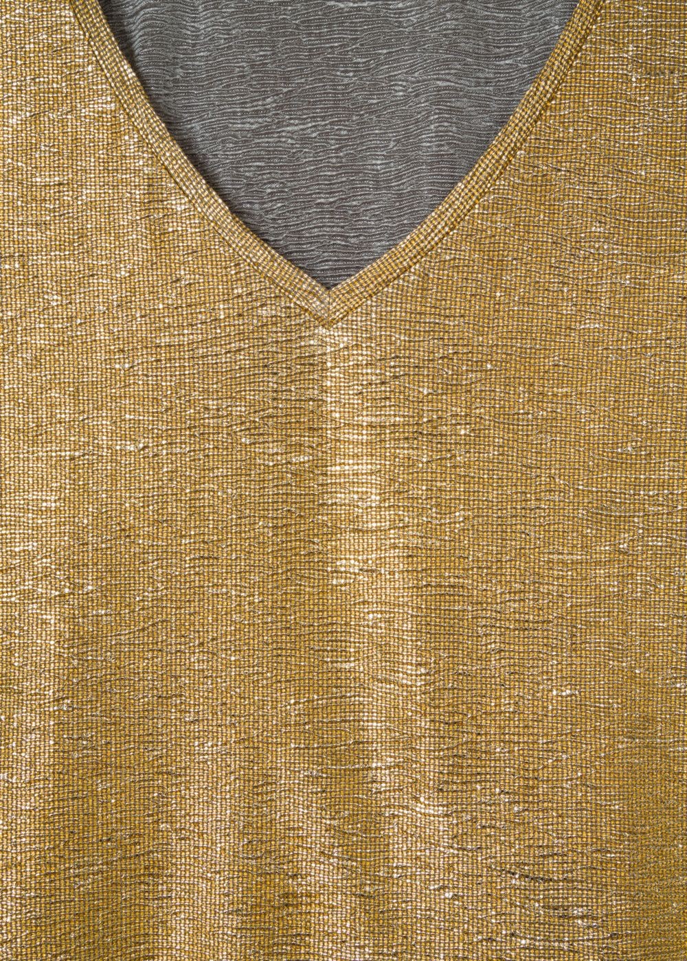 Paul Smith Womens's Gold Foil Textured V-Neck Tshirts
